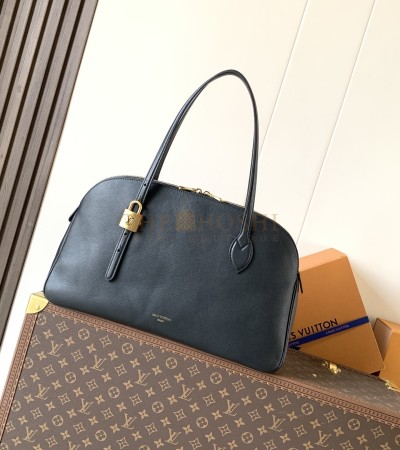 LOUIS VUITTON LOW KEY DUFFLE BAG CALFSKIN LEATHER COGNAC M26257