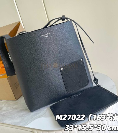 LOUIS VUITTON LV VERSO HOBO REVERSIBLE GRAINED/SUEDE LEATHER BLACK SIZE 30×33×15.5CM M26745 MASTER QUALITY 