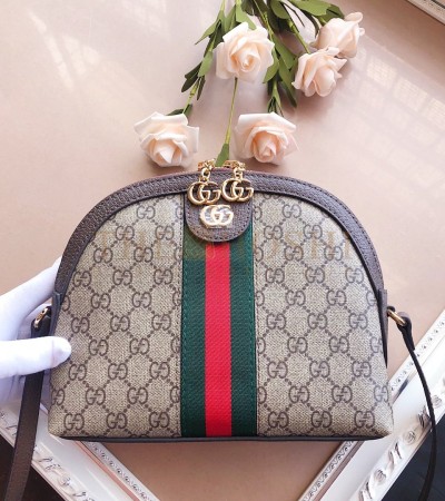 GUCCI OPHIDIA SMALL CROSSBODY BAG CANVAS BROWN LEATHER 23.5*8*19CM MASTER QUALITY