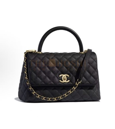 CHANEL COCO HANDLE MINI BAG BLAK SNAKESKIN LAMBSKIN（29*12*18CM)