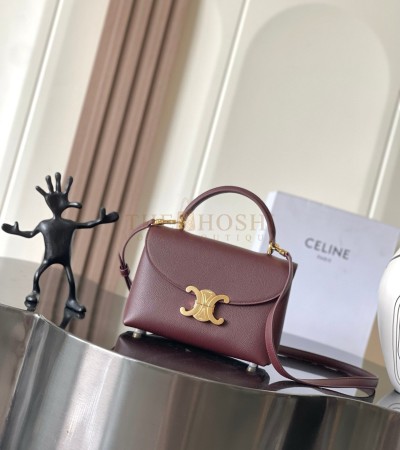 CELINE TEEN NINO SOFT CALFSKIN SHOULDER BAG TRIOMPHE GOLD HARDWARE 20X13X8CM  MASTER QUALITY